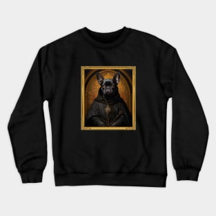 Pious French Bulldog - Medieval French Monk  (Framed) Crewneck Sweatshirt